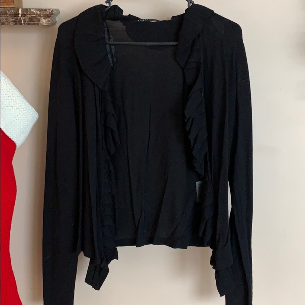 Elie Tahari Ruffled Cardigan